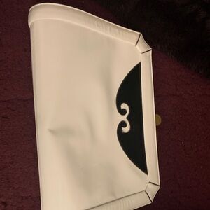 Bally Elegant White and Black Clutch